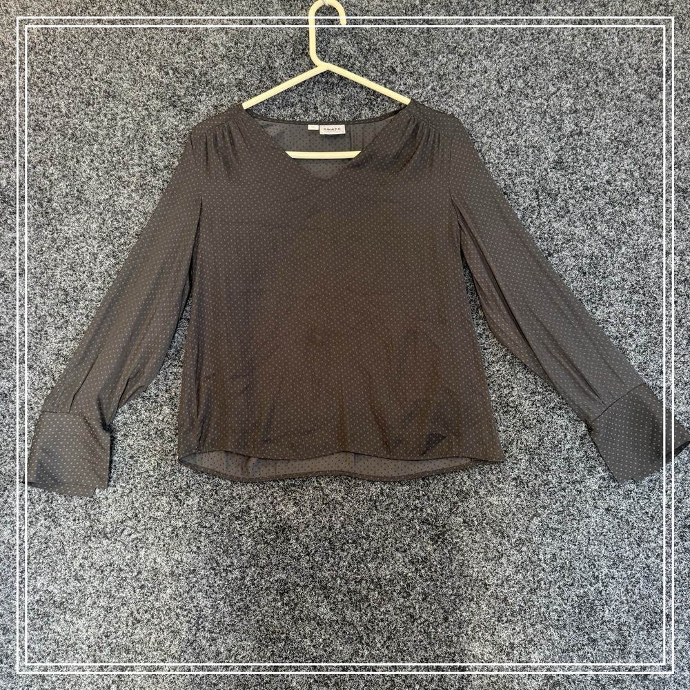 Aware By Vero Moda Black Blouse White Recycled Polyester Size S